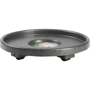 PlasticForte Plantenonderzetter - rond - 34 cm - antraciet - multiroller voor kamerplanten