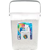 Opbergbox/emmer kunststof met deksel transparant 5 liter 20 x 17 x 23 cm - Bewaarbak