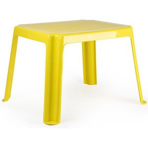 Kunststof kindertafel/bijzettafel - geel - 55 x 66 x 43 cm - camping/tuin/kinderkamer - Bijzettafels