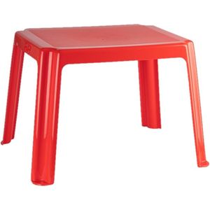 Plasticforte Kindertafel - kunststof - rood - 55 x 66 x 43 cm - camping - tuin - tafeltje