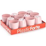 Plasticforte Drinkglazen - 12x - oud roze - kunststof - 400 ml - herbruikbaar - sapglazen - waterglazen