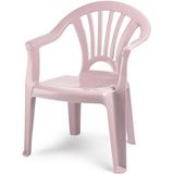 Plasticforte Kinderstoel van kunststof - roze - 35 x 28 x 50 cm - tuin/camping/slaapkamer