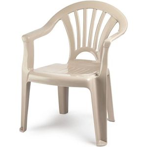 Plasticforte Kinderstoel van kunststof - beige - 35 x 28 x 50 cm - tuin/camping/slaapkamer