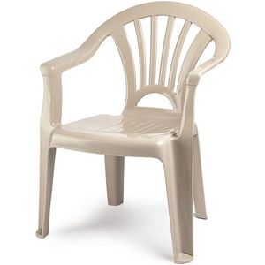 Plasticforte Kinderstoel van kunststof - beige - 35 x 28 x 50 cm - tuin/camping/slaapkamer