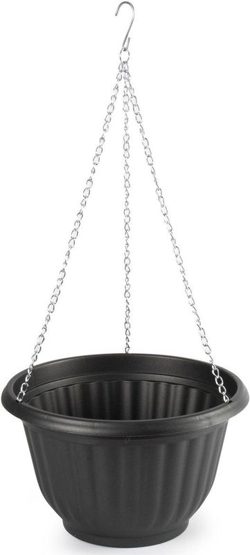 Plasticforte - Plantenpot - Antraciet - Hangend - Kunststof - D25 x H15 cm