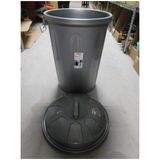 Plasticforte Vuilnisbak/AQfvalemmer/Wasmand met deksel - 100 liter - lichtgrijs - D50 x H78 cm