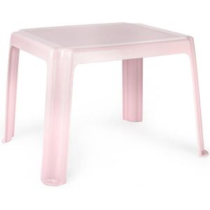 Forte Plastics Kunststof kindertafel - roze - 55 x 66 x 43 cm - camping/tuin/kinderkamer
