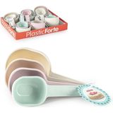 Plasticforte Keuken/koken Maatschepjes/maatlepeltjes set - 4x stuks - multi kleuren - kunststof