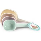 Plasticforte Keuken/koken Maatschepjes/maatlepeltjes set - 4x stuks - multi kleuren - kunststof