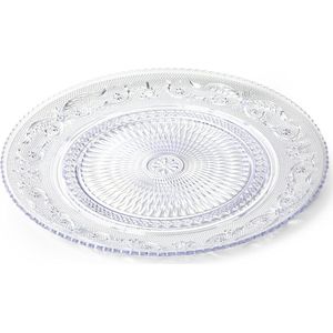 Plasticforte Onbreekbare Ontbijt/gebakbordjes - kunststof - kristal stijl - transparant - Dia 18 cm