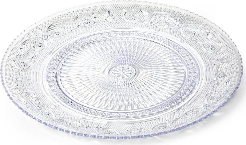 Plasticforte Onbreekbare Ontbijt/gebakbordjes - kunststof - kristal stijl - transparant - Dia 18 cm