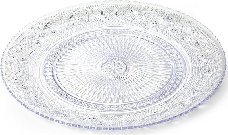 PlasticForte Onbreekbare Dinerborden - kunststof - kristal stijl - transparant - Dia 31 cm