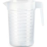 Plastcforte Waterkan/schenkkan - transparant - 1000 ML - kunststof