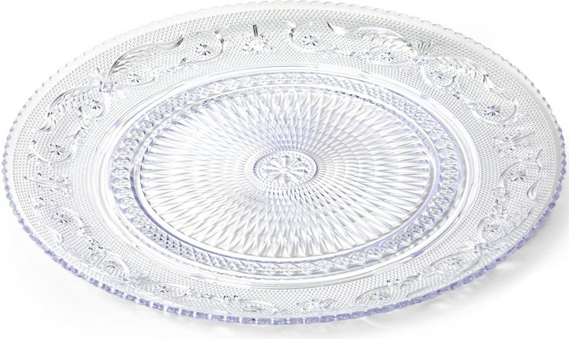Plasticforte Onbreekbare Dinerborden - kunststof - kristal stijl - transparant - Dia 25 cm