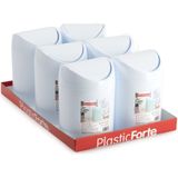 Plasticforte Mini prullenbakje wit kunststof met klepdeksel keuken aanrecht/tafel model 1,4 Liter