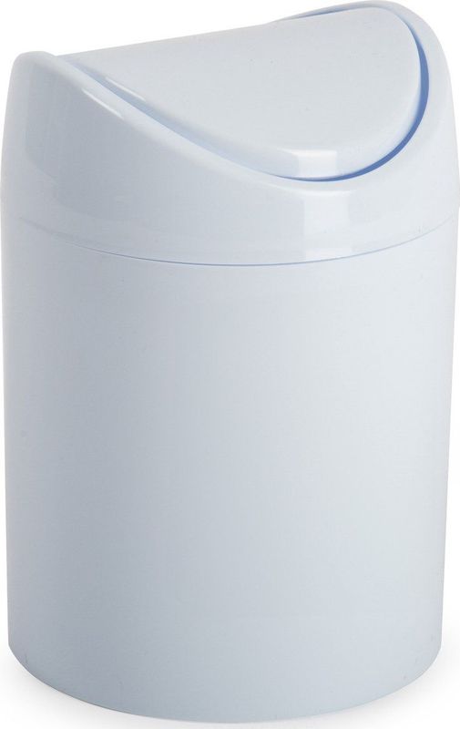Plasticforte Mini prullenbakje wit kunststof met klepdeksel keuken aanrecht/tafel model 1,4 Liter