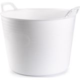 PlasticForte - Flexibele Kuip - Wit - 42 Liter - Stevig Kunststof - Afvalbak - Wasmand - Opbergmand