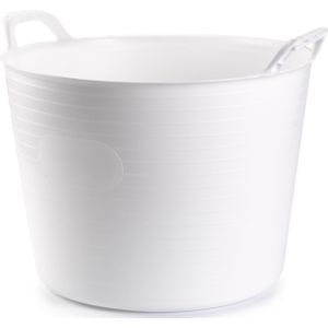 PlasticForte - Flexibele Kuip - Wit - 42 Liter - Stevig Kunststof - Afvalbak - Wasmand - Opbergmand
