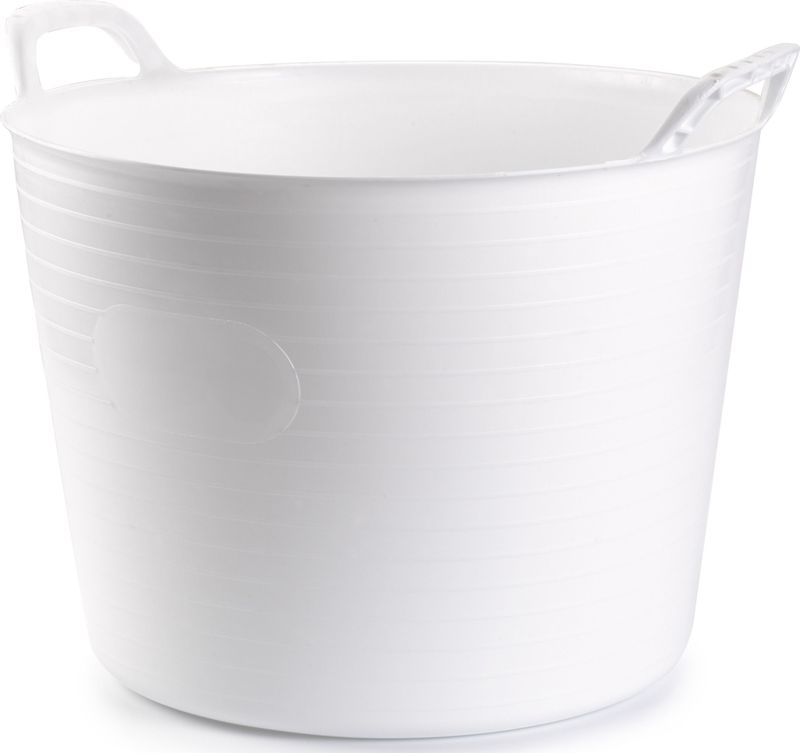 PlasticForte - Flexibele Kuip - Wit - 42 Liter - Stevig Kunststof - Afvalbak - Wasmand - Opbergmand