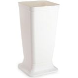 Plasticforte Paraplubak/parapluhouder Plain - ivoor wit - glad kunststof - D26 x H52 cm - op verhoogde voet - uitlekbak