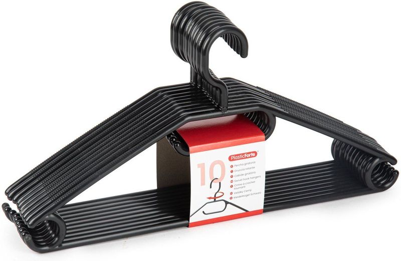 Kledinghanger - Zwart - Kunststof - Set van 10