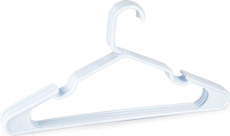 Plasticforte - Kledinghangers - Wit - Kunststof - Set van 5