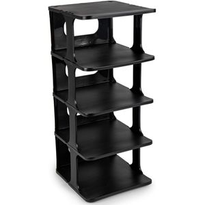 Schoenenrek verstelbaar/stapelbaar - zwart - 62-115x18x33 cm | Leen Bakker