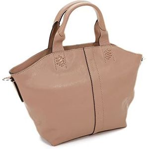 Abbacino Kleine shopper voor dames van leer, hibiscus, beige