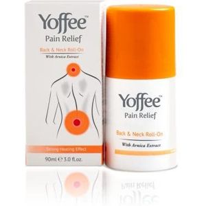 Yoffee - Arnica Relaxation Gel - 2 in 1 - Roll-On Formaat en Massage Roller - Rug- en Nekpijn - Voor verlichting van spierpijn - Verwarmend Effect - Vegan- Parabeen Vrij - 90 ml - Made in Spain