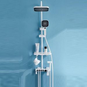 C12 vier versnellingen ronde buis digitaal display constante temperatuur douchekop set thuis badkamer onder druk bad koperen mondstuk