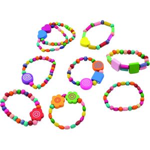 Kleurrijke Houten Kralen Armbanden - DIY Knutselset voor Kinderen - Maak 8 Creatieve Armbanden - Handvaardigheid & Creativiteit - Vanaf 6 Jaar