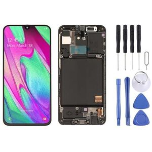 LCD -display van mobiele telefoons Origineel LCD-scherm met frame voor Galaxy A40 SM-A405F met digitizer volledige montage (zwart) Herstelgedeelte