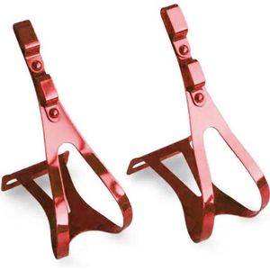 Simple Steel Toe Clips - Rood - Staal - Lichtgewicht