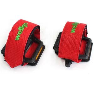 Wellgo - W12 - Schoenplaatjes - Rood - Velcro - Geschikt voor Pedaalplatforms