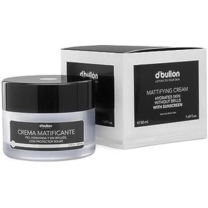 D'Bullón professionele matterende crème voor vettige huid, hydraterende en niet-verblindende huid met zonnebescherming, 50 ml