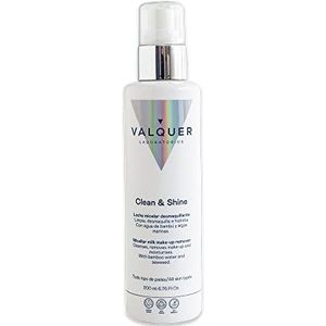 Valquer Micellaire gezichtsmelk, make-up remover met bamboewater en zeewier, hydraterend, anti-aging, reinigend, 200 ml, voor alle huidtypes