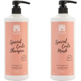 Valquer Curly Method Pack Shampoo + masker 1000 ml. Voor krullend haar. Geen sulfaten, geen zout