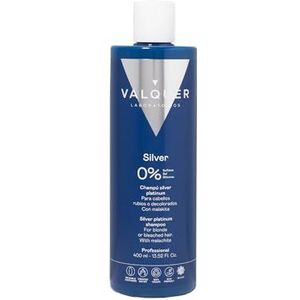VALQUER Silver Platinum Violet Toning Shampoo | Behoudt de Kleur en Neutraliseert Gele of Oranje Tinten in Blond of Licht Haar | Met Malachiet en Vitaminen | 400 ml
