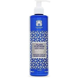 Valquer Profesional Zilver platina masker. Geen sulfaten, geen zout, geen parabenen. Geverfde blonde of zilveren haartoner. Veganistisch - 300 ml