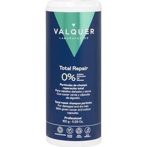 Valquer Total Repair Shampoodeeltjes voor Beschadigd Haar. Geconcentreerde formulering. Zonder sulfaten, zonder siliconen en zonder zout - 150 Gr