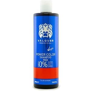 Valquer Professional Power Color Shampoo, geverfd, veganistisch, zonder sulfaat, rood, 400 ml