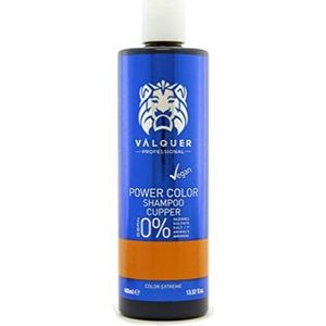 Valquer Professional Power Color Shampoo voor gekleurd haar, veganistisch en sulfaatvrij (koper), 400 ml