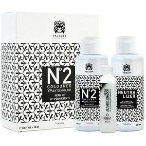 Valquer Profesional Curl Kit voor gekleurd haar, gezuiverde formulering, revitaliserende, hoofdhuid bescherming, 210ml