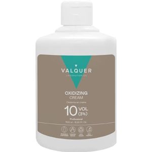 VALQUER Gestabiliseerde Crème Waterstofperoxide 10 Volumes 3% | Oxidant voor Permanente Haarkleuring en Ontkleuring | Veganistisch met Ingrediënten van Natuurlijke Oorsprong | Professioneel | 500 ml