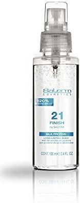 SALERM - Aufhellendes Haarspray – Salerm 21 Finish – 100 ml – mit Seidenproteinen – Aufhellender Abschluss – spendet Feuchtigkeit und verleiht dem Haar Glanz – Sofortiges Ergebnis – Wärmeschutz