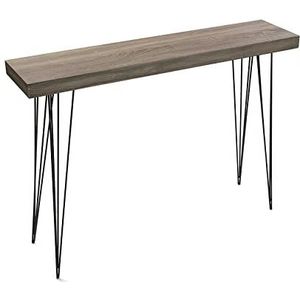 Versa Dallas Smalle hal of vestibule Entree hal meubilair, Console Tafel, Afmetingen (H x B x H) 80 x 25 x 110 cm, Hout en Metaal, Kleur Bruin