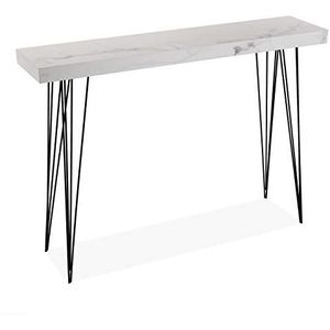 Versa Dallas Smalle hal of vestibule Entree hal meubilair, Console Tafel, Afmetingen (H x B x H) 80 x 25 x 110 cm, Hout en Metaal, Kleur Grijs en wit