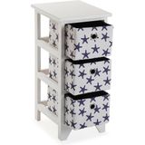 Versa Starfish Bijzetkast, commode met 3 laden om te organiseren, moderne en grappige opslag, afmetingen (H x L x B) 58 x 29 x 23 cm, hout, blauw