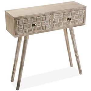 Versa Anish Smalle hal of vestibule Entree hal meubilair, Console Tafel, met 2 lades, Afmetingen (H x B x H) 81,5 x 25 x 80 cm, Hout, Kleur Bruin en grijs