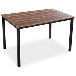 Versa Amaia Eettafel voor keuken, terras, tuin of eetkamer, Afmetingen (H x B x H) 76 x 80 x 120 cm, Hout en Metaal, Kleur Zwart